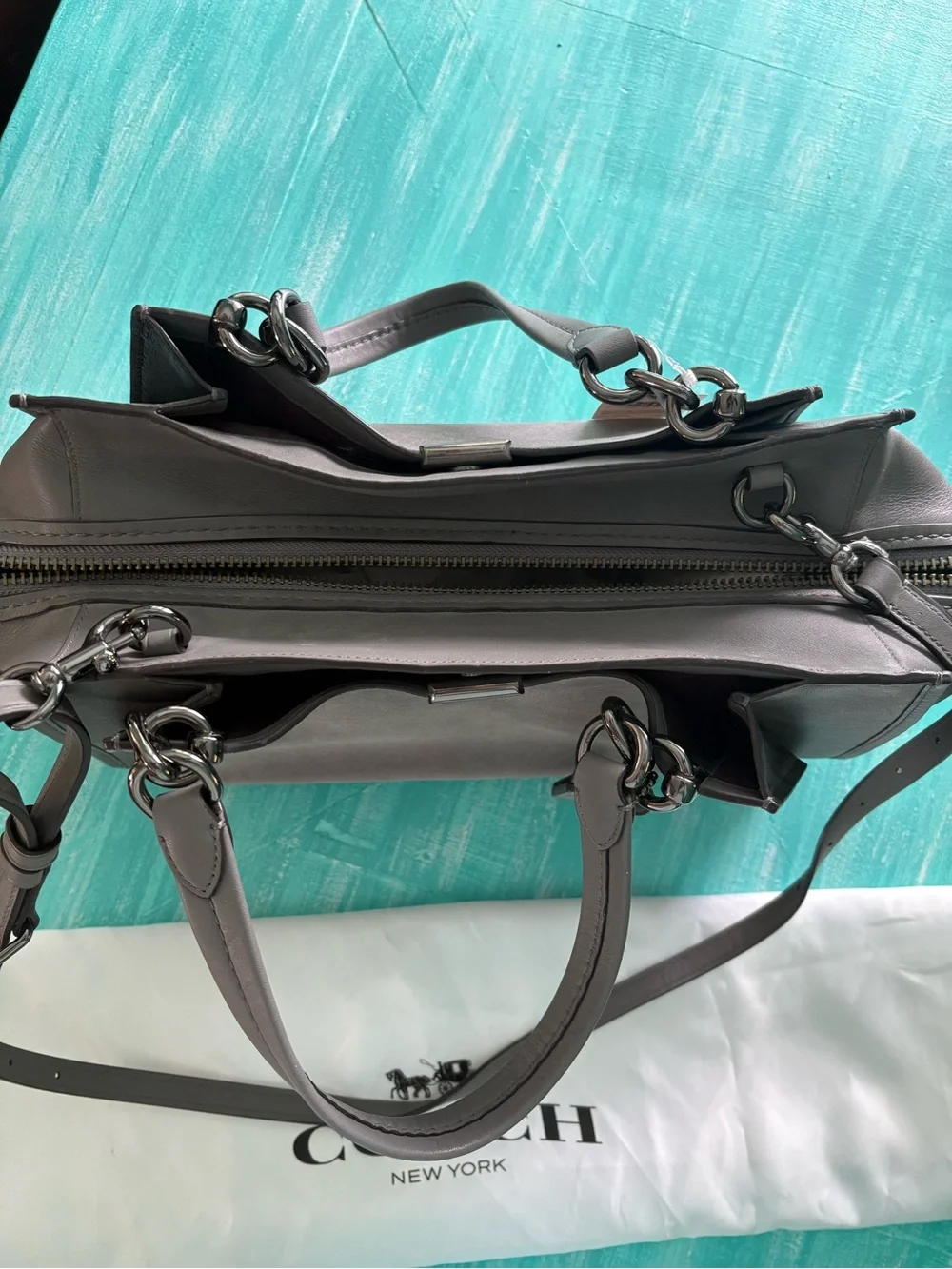 Coach Dreamer Heather Grey with gunmetal hardware
